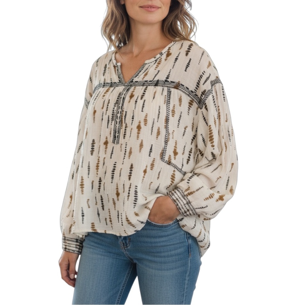 NWT! Dear John Boho Embroidered Blouse – Size Large